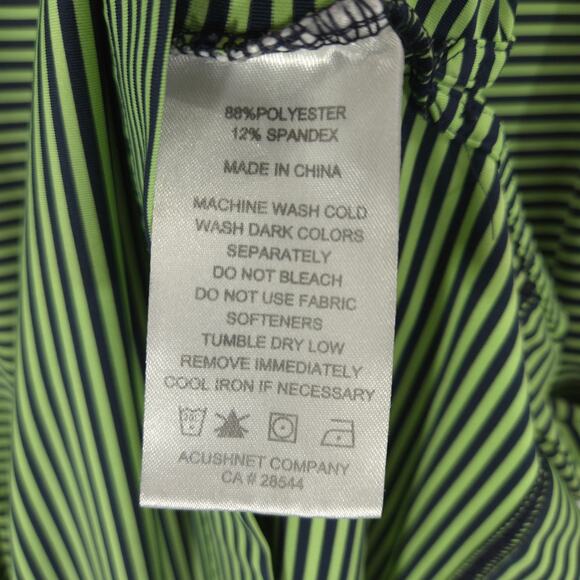 FootJoy Polo Mens Large Navy Green Striped Fairmount Club Performance Golf Shirt - Picture 13 of 13